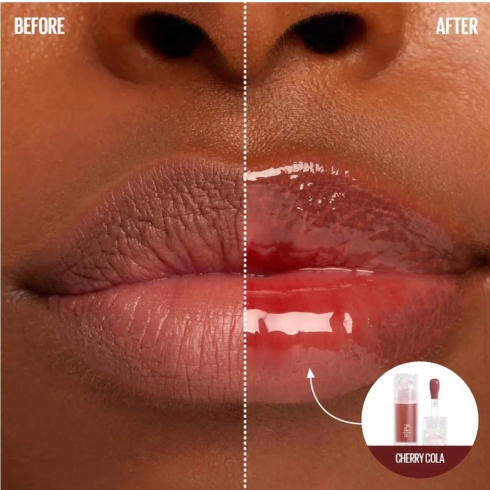 KAJA Juicy Glass Hydrating & Plumping Lip Oil in Cherry Cola NEW